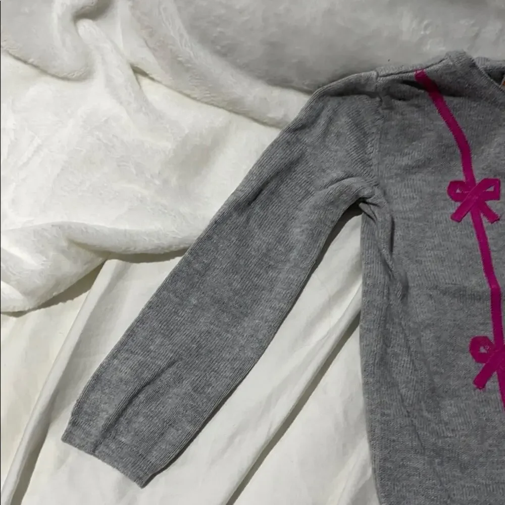 Gymboree 2t grey hot pink bows sweater worn once
